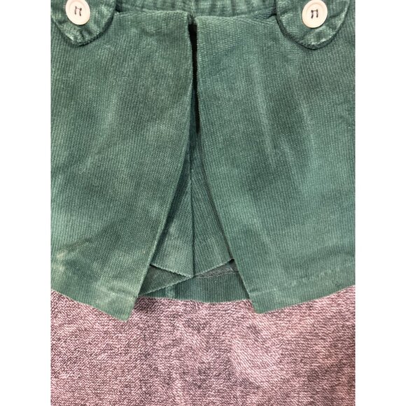 Vintage 1970's Buster Brown Hunter Green Split Front Corduroy Scooter Skirt/Skor - Picture 3 of 5